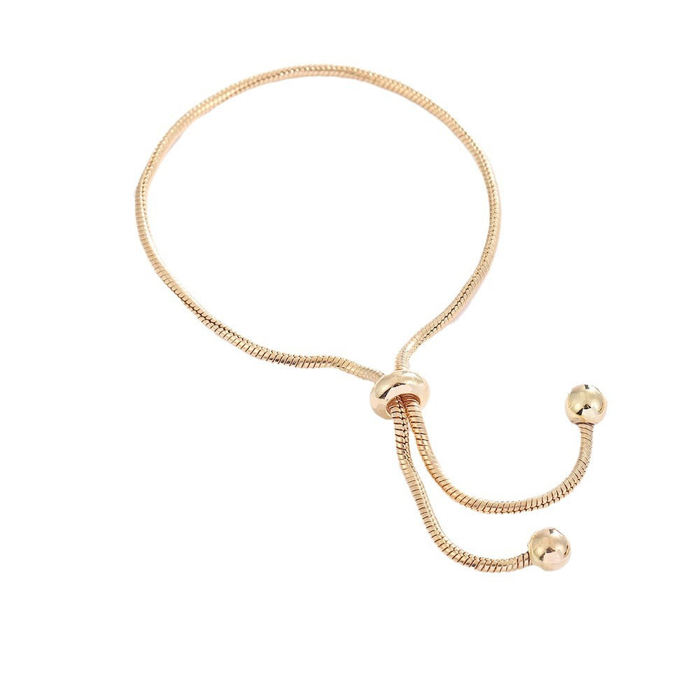 Adjustable Copper Geometric Bead Bracelet