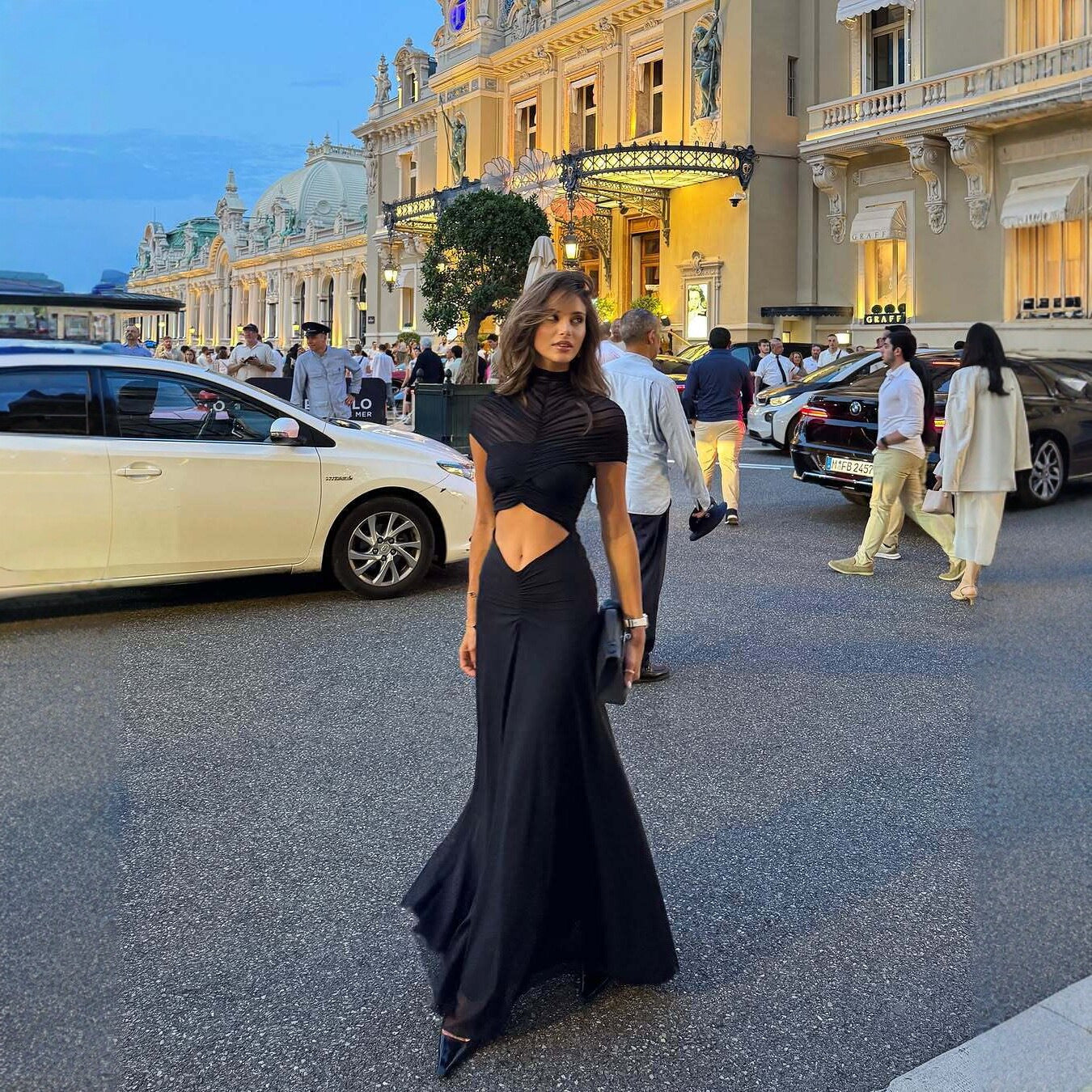 Women Mesh Hollow Out Long Dress