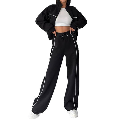 Casual Striped Sweatshirt and Pants