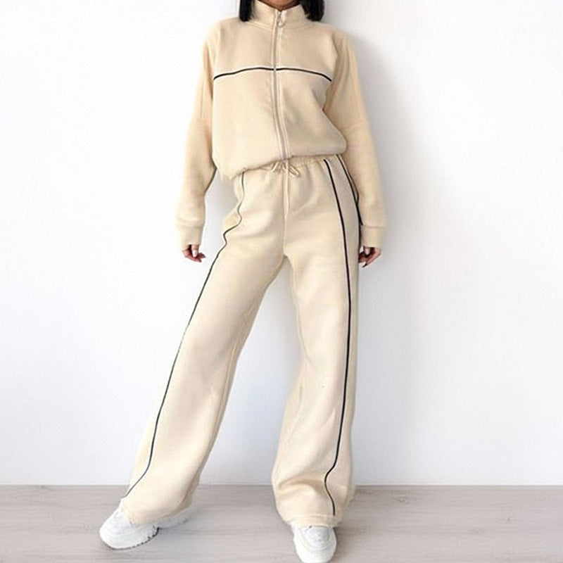 Casual Striped Sweatshirt and Pants