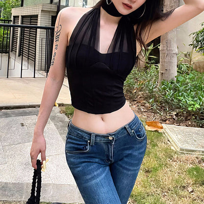 Womens Halter Neck Crop Top