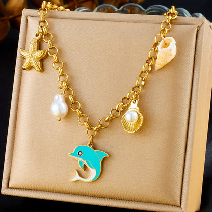 Fashion Ocean Theme Adjustable Chain Necklace