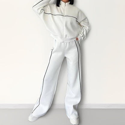 Casual Striped Sweatshirt and Pants