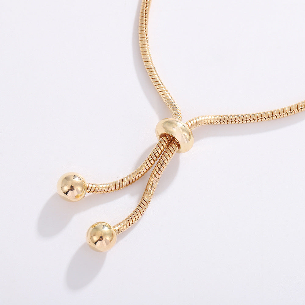 Adjustable Copper Geometric Bead Bracelet