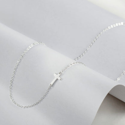 Stainless Steel Double Layer Cross Bead Necklace