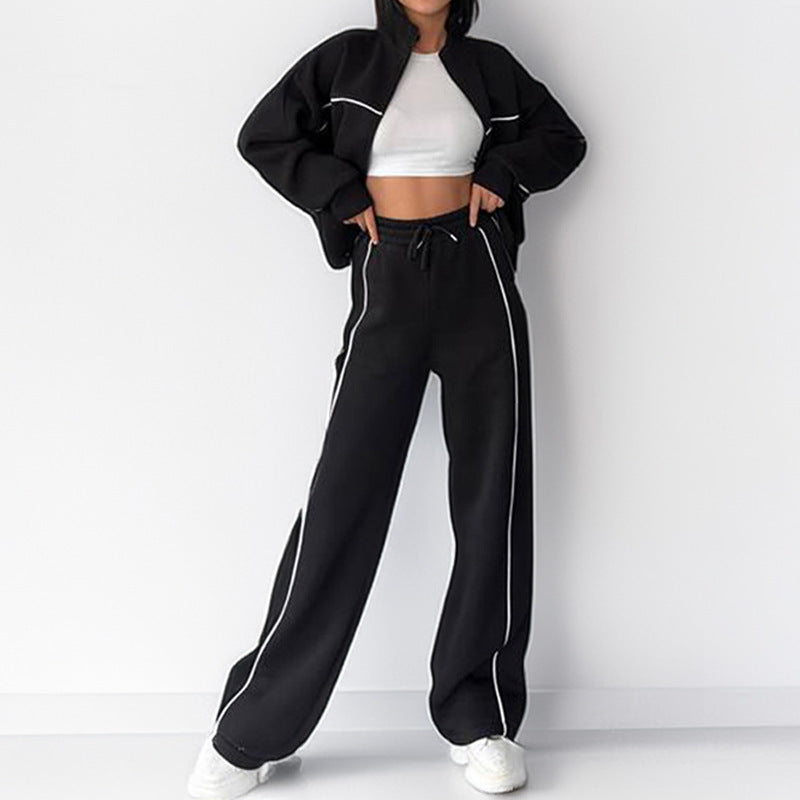 Casual Striped Sweatshirt and Pants