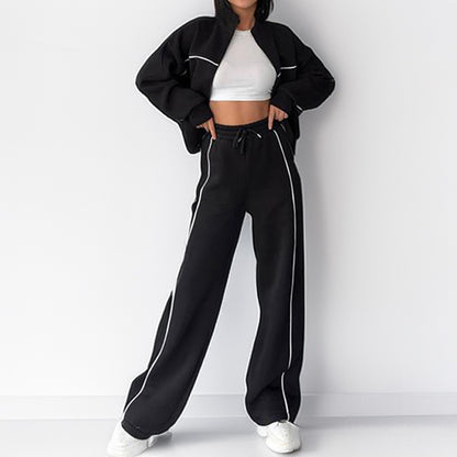 Casual Striped Sweatshirt and Pants