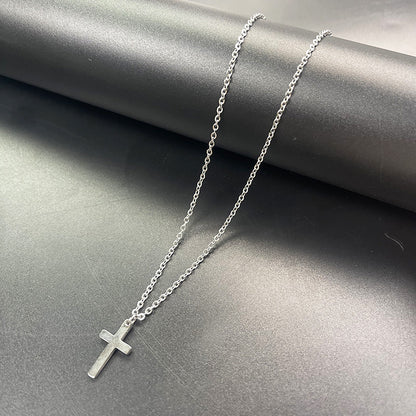 Stainless Steel Double Layer Cross Bead Necklace