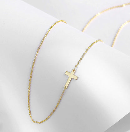 Stainless Steel Double Layer Cross Bead Necklace