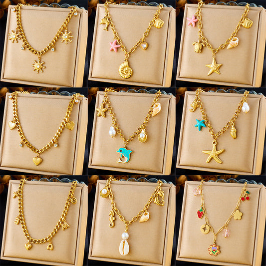 Fashion Ocean Theme Adjustable Chain Necklace