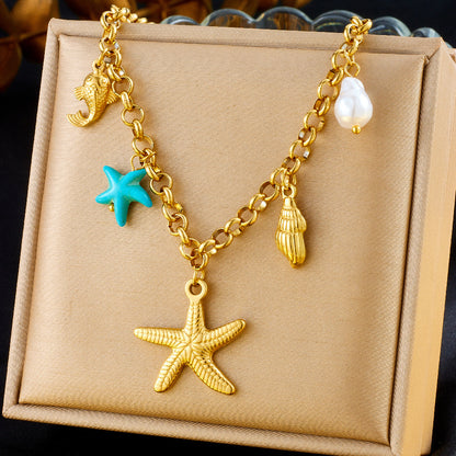 Fashion Ocean Theme Adjustable Chain Necklace