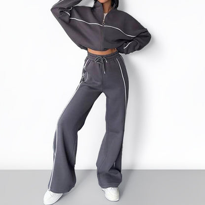 Casual Striped Sweatshirt and Pants