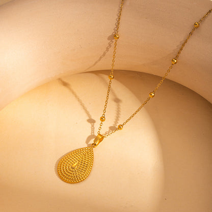Titanium Steel Water Drop Necklace and Earrings