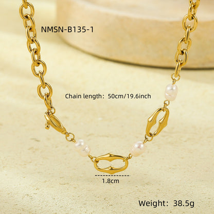 Geometric Shell Bead Gold Plated Bracelet