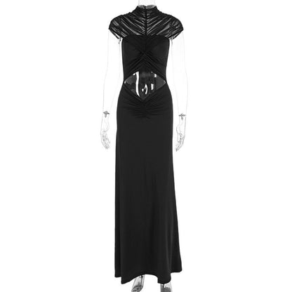 Women Mesh Hollow Out Long Dress