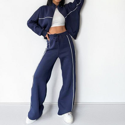 Casual Striped Sweatshirt and Pants