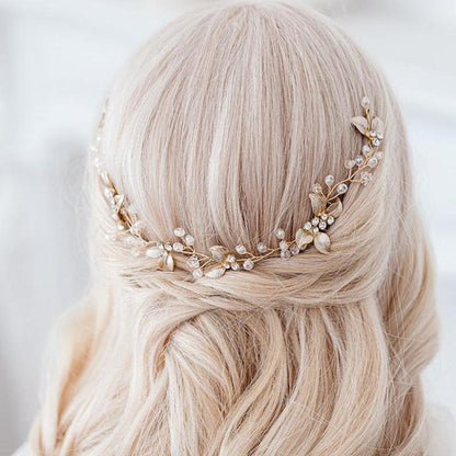 Pearl Leaf Comb Headband Hair Accessories For Women Tiara Headband Wedding Accessories Headband on the head Gorgeous Hair Accessories For Women