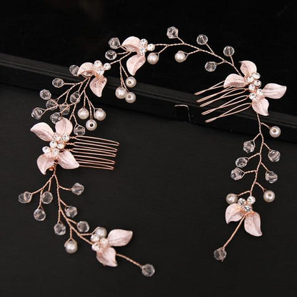 Pearl Leaf Comb Headband Hair Accessories For Women Tiara Headband Wedding Accessories Headband on the head Gorgeous Hair Accessories For Women
