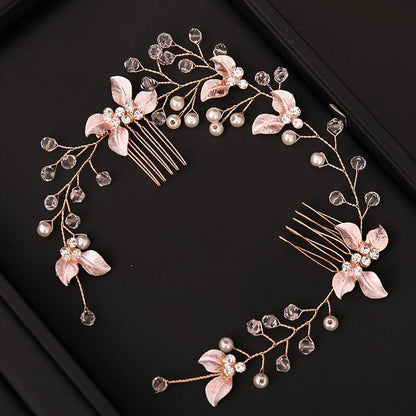 Pearl Leaf Comb Headband Hair Accessories For Women Tiara Headband Wedding Accessories Headband on the head Gorgeous Hair Accessories For Women