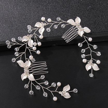 Pearl Leaf Comb Headband Hair Accessories For Women Tiara Headband Wedding Accessories Headband on the head Gorgeous Hair Accessories For Women