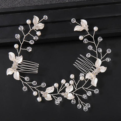 Pearl Leaf Comb Headband Hair Accessories For Women Tiara Headband Wedding Accessories Headband on the head Gorgeous Hair Accessories For Women
