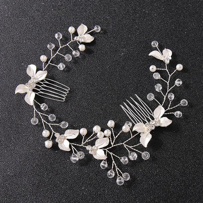 Pearl Leaf Comb Headband Hair Accessories For Women Tiara Headband Wedding Accessories Headband on the head Gorgeous Hair Accessories For Women